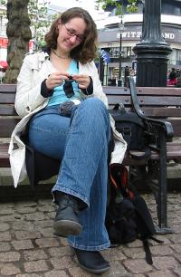 Knitting in Public, Leicester Square in London