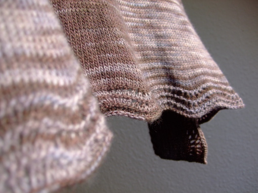 Featherweight Cardigan, feather and fan edging