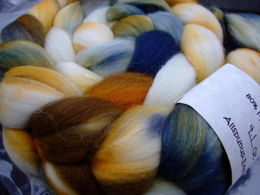 handpainted Merino/Silk top