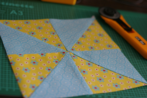 Windmill quilt pattern - one block