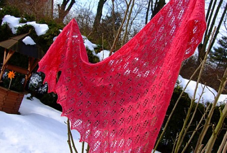 Birch Leaf Shawl Pink