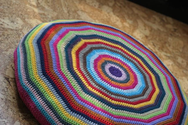 Crochet Flat Circle Cushion