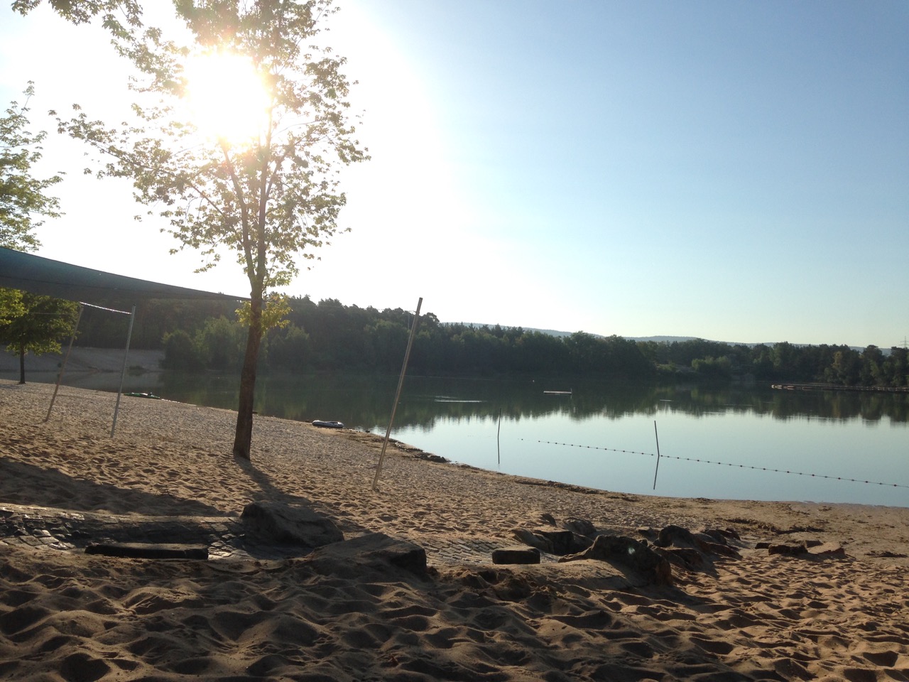 The beach in the early morning.