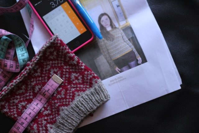 North dale Fairisle Sweater Swatch / Maschenprobe