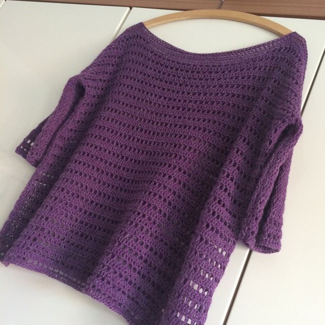 Häkelpullover - schnell gemacht aus Sockengarn mit Stäbchen und Luftmaschen